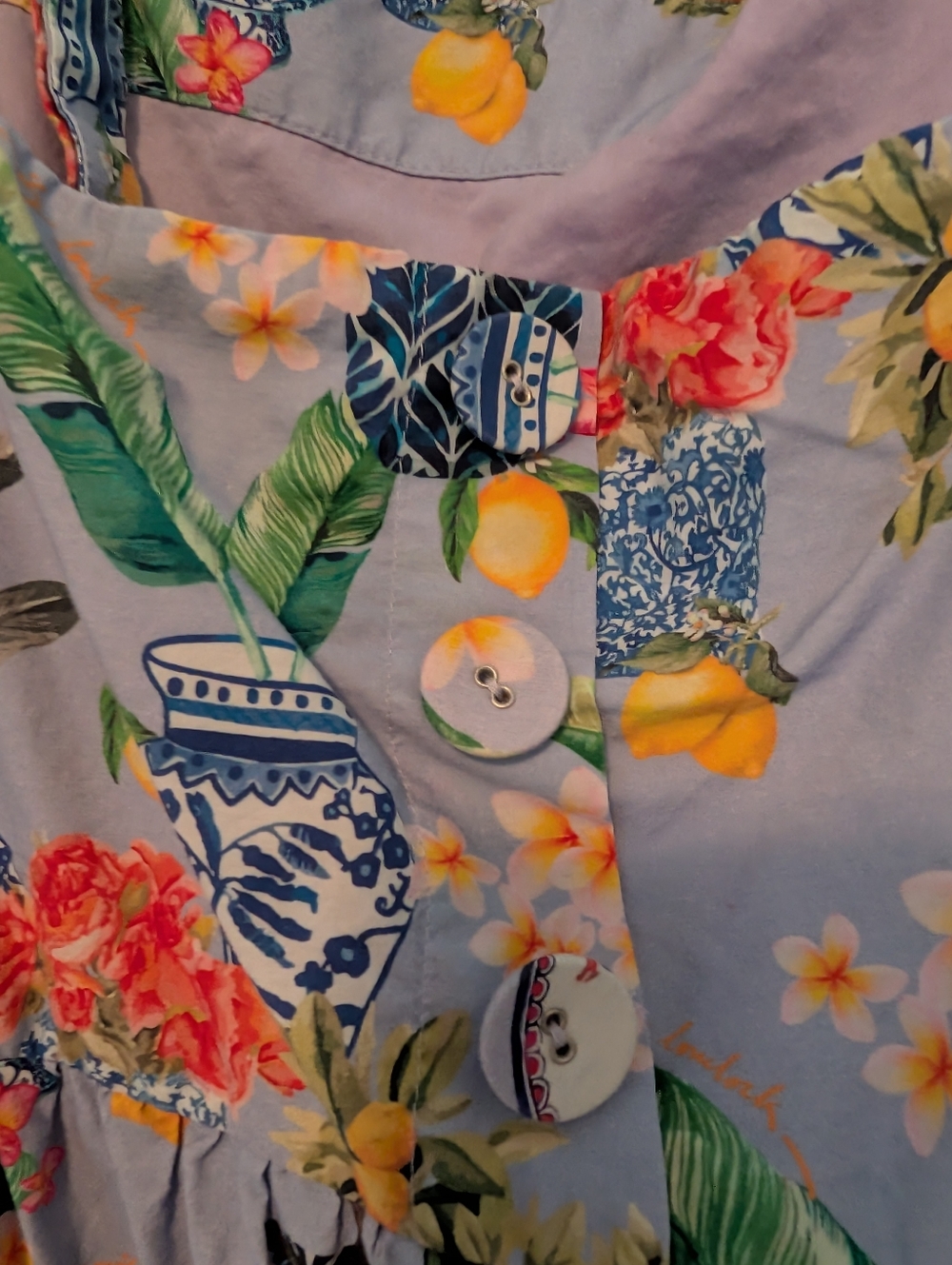 16w Anthropologie Floral Tie-Shoulder Emily Lovelock Tiered Vase Dress - Picture 4 of 4